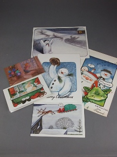 raymond briggs signed character christmas cards